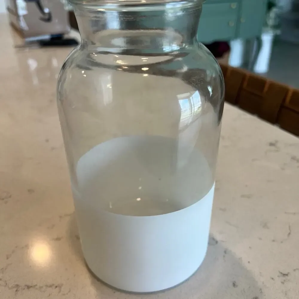 Glass Vase with White Bottom